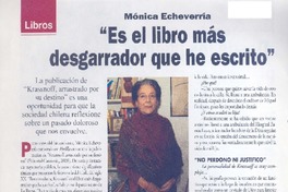 "Es el libro más desgarrador que he escrito" (entrevista)  [artículo] Mario Rodríguez Órdenes.