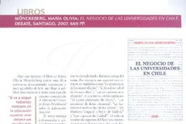 El negocio de la universidades en Chile  [artículo] Juan E. García-Huidobro.