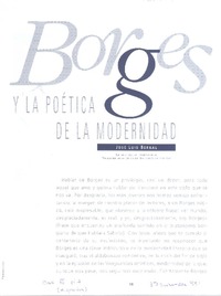 Borges y la poética de la modernidad  [artículo] José Luis Bernal.