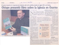 Obispo presentó libro sobre la iglesia en Osorno  [artículo] Pamela Vergara Moraga.