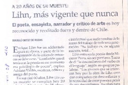 Lihn, más vigente que nunca  [artículo] Marilú Ortiz de Rozas.