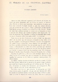 El prólogo de "La voluntad" (lectura)  [artículo] Andrés Amorós.