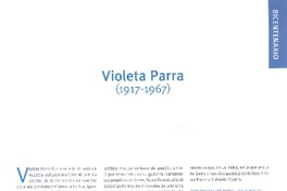 Violeta Parra  [artículo] Gastón Soublette.