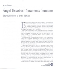 Ángel Escobar, fieramente humano  [artículo] Alain Sicard.