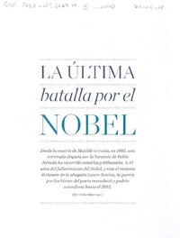 La última batalla por el Nobel  [artículo] Emilio Maldonado.