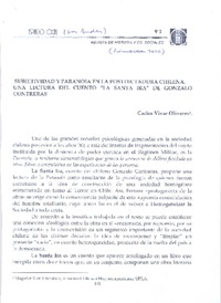 Subjetividad y paranoia en la postdictadura chilena  [artículo] Carlos Vivar Olivares.