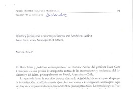 Islam y judaísmo contemporáneos en América Latina  [artículo] Martín Hirsch.