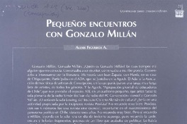 Pequeños encuentros con Gonzalo Millán  [artículo] Alexis Figueroa A.