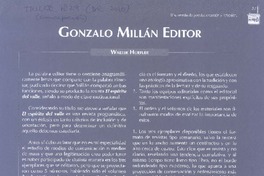 Gonzalo Millán editor  [artículo] Walter Hoefler.