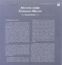 Apuntes sobre Gonzalo Millán  [artículo] Alejandro Zambra.