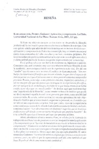 Gadamer: aplicación y comprensión  [artículo] Alex Ibarra Peña.
