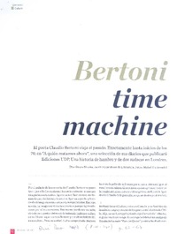 Bertoni time machine  [artículo] Álvaro Bisama.