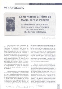 Comentarios al libro de María Teresa Pozzoli  [artículo] Dr. Ricardo Salas Astraín.