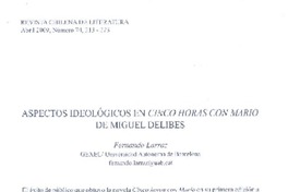 Aspectos ideológicos en Cinco horas con Mario de Miguel Delibes  [artículo] Fernando Larraz.