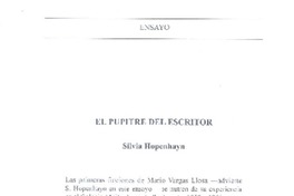 El pupitre del escritor  [artículo] Martín Hopenhayn.