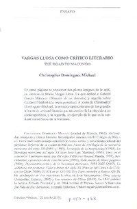 Vargas Llosa como crítico literario  [artículo] Christopher Domínguez Michael.