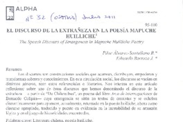 El discurso de la extrañeza en la poesía mapuche huilliche  [artículo] Pilar Álvarez-Santullano B. <y> Eduardo Barraza J.