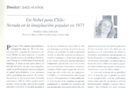 Un Nobel para Chile  [artículo] María Luisa Fischer.