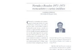 Neruda y Rosales 1971-1973 reencuentro y cartas inéditas  [artículo] Gabriele Morelli.