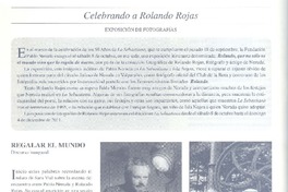 Celebrando a Rolando Rojas  [artículo] Jaime Pinos.