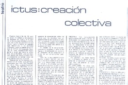 Ictus: creación colectiva  [artículo] Sergio Vodanovic.