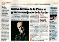 Marco Antonio de la Parra: el gran homenajeado de la tarde  [artículo] Jessica Cerda R.