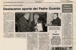 Destacaron aporte del Padre Guarda  [artículo] Alejandro López N.