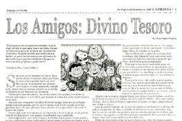 Los amigos: divino tesoro  [artículo] Juan Pablo Jiménez.