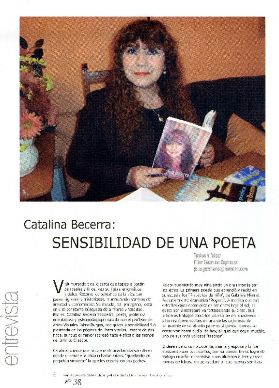 Catalina Becerra: sensibilidad de una poeta  [artículo] Pilar Guzmán Espinoza.