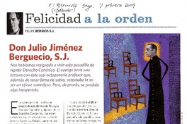 Don Julio Jiménez Berguecio, S.J.  [artículo] Felipe Berrios S.J.