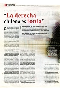 "La derecha chilena es tonta" [entrevista]  [artículo] Libio Pérez.