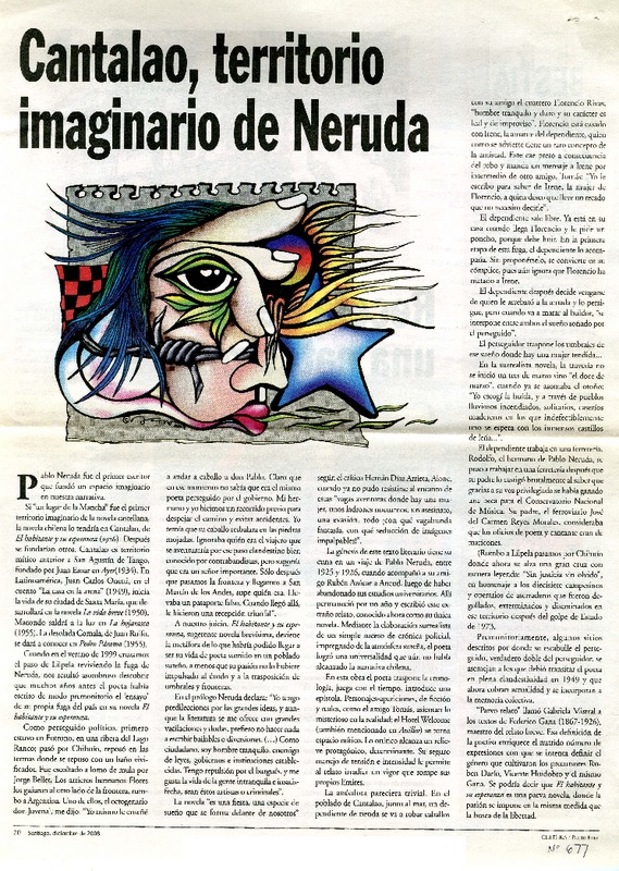Cantalao, territorio imaginario de Neruda  [artículo] Virginia Vidal.