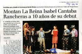 Montan La Reina Isabel Cantaba Rancheras a 10 años de su debut  [artículo]Rodrigo Miranda.