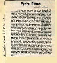 Pedro Olmos  [artículo] Andrés Sabella.