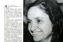 Violeta Parra en crudo  [artículo] Magdalena Correa.