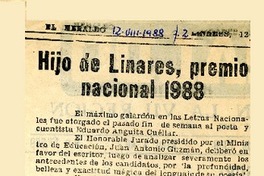 Hijo de Linares, Premio Nacional 1988  [artículo].