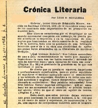 Crónica literaria  [artículo] Luis E. Aguilera.