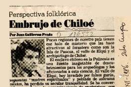 Embrujo de Chiloé  [artículo] Juan Guillermo Prado.