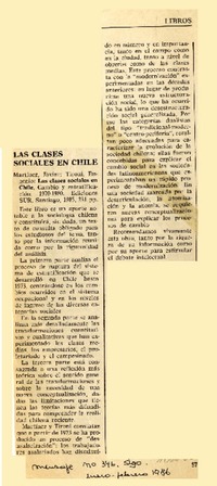Las clase sociales en Chile  [artículo] Jaime Ruiz-Tagle.