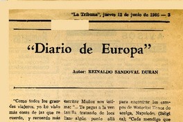 Diario de Europa  [artículo] Reinaldo Sandoval Durán.