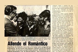 Allende el romántico  [artículo] Zayda Cataldo.