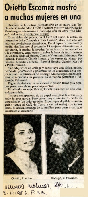 Orietta Escámez mostró a muchas mujeres en una  [artículo].