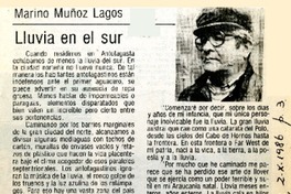 Lluvia en el sur  [artículo] Marino Muñoz Lagos.