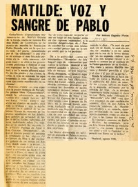 Matilde, voz y sangre de Pablo  [artículo] Isidoro Eugenio Flores.
