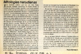 Mitologías nerudianas  [artículo] Pacián Martínez E.