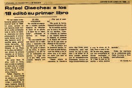 Rafael Olaechea, a los 18 editó su primer libro  [artículo] O. Cortés A.