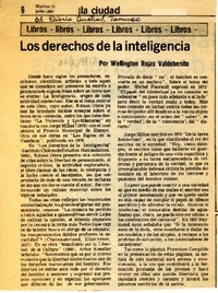Los derechos de la inteligencia  [artículo] Wellington Rojas Valdebenito.