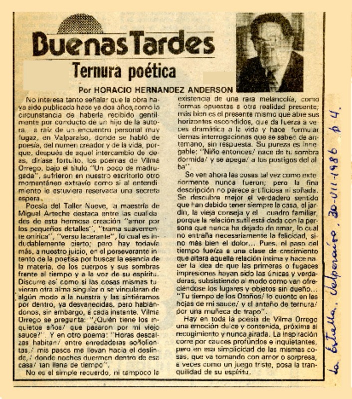 Ternura poética  [artículo] Horacio Hernández Anderson.