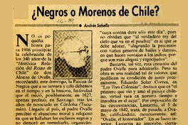 Negros o morenos de Chile?  [artículo] Andrés Sabella.
