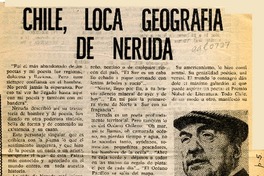 Chile, loca geografía de Neruda  [artículo] José Nibaldo Avendaño Passi.